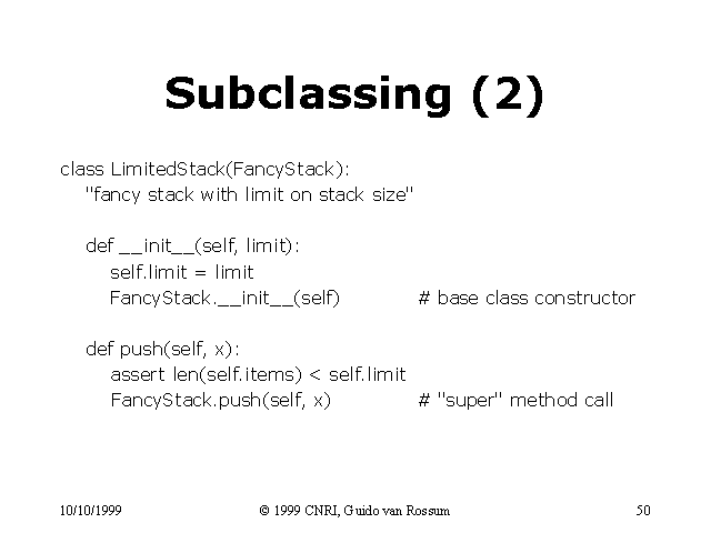 Subclassing (2)